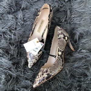 Zara Python Leather pumps NWT size EU 38 or 7.5 US